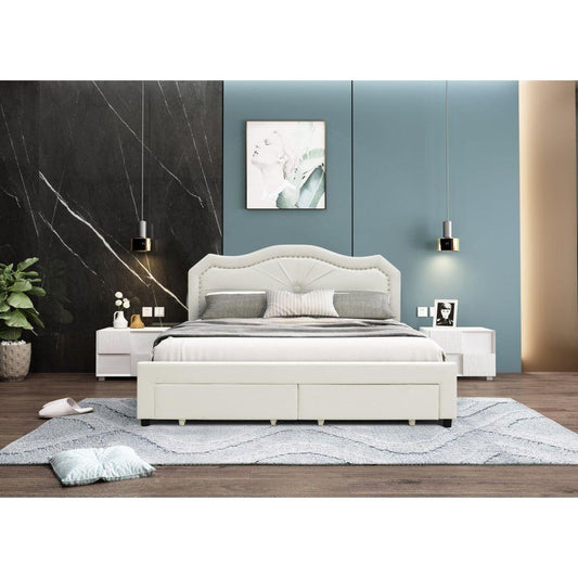 Finley Platform Storage Bed, Beige