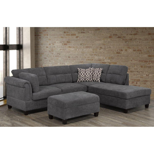 Gemma Sectional & Ottoman - Grey