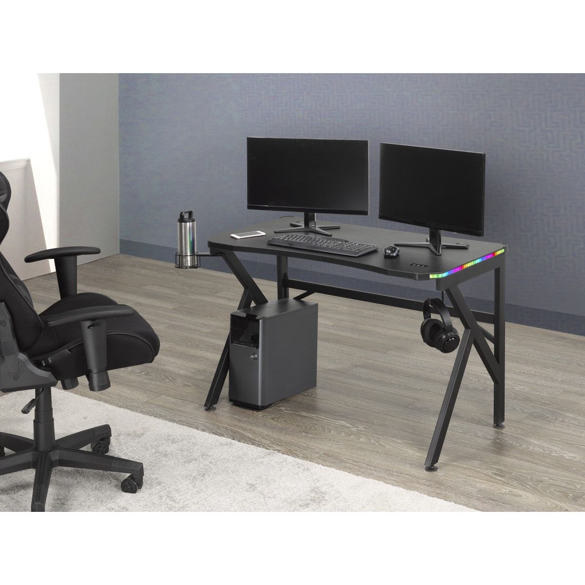 Brennan Gaming Desk & Chair Set, Green