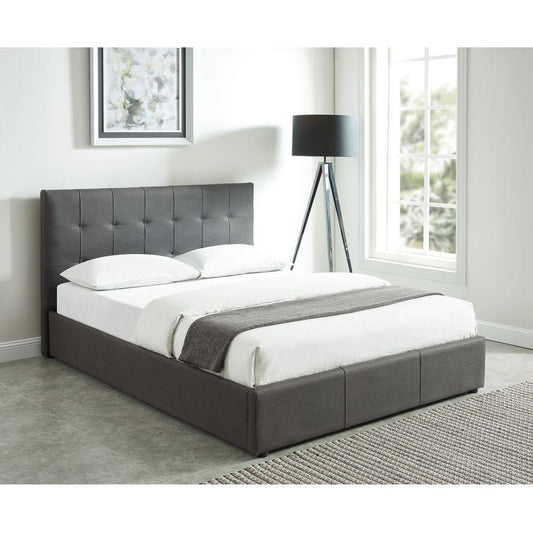 Extara 78" King Platform Bed w/Storage in Grey