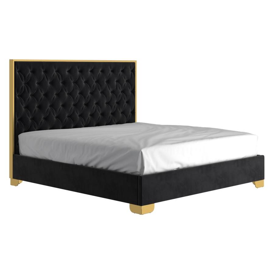 Lucille 78" King Bed in Black and Gold