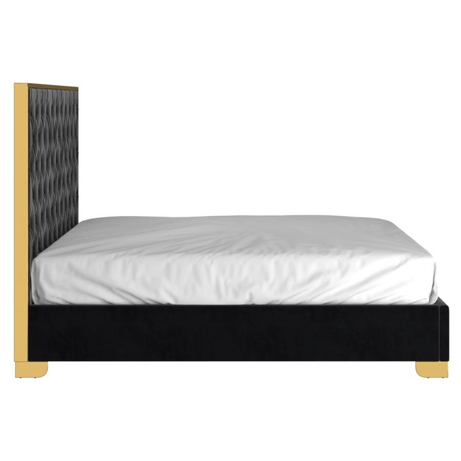 Lucille 78" King Bed in Black and Gold