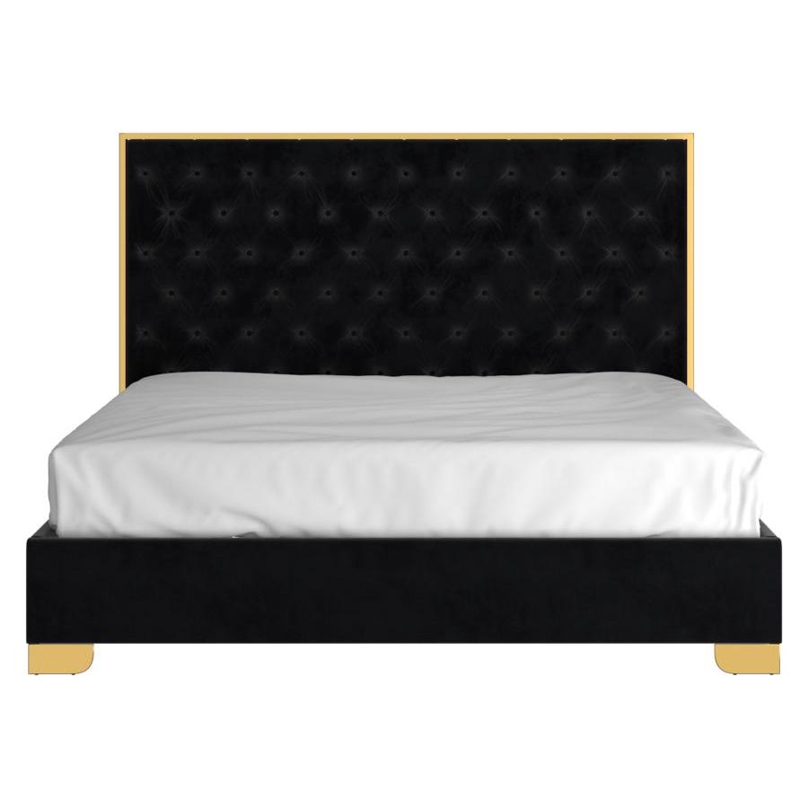 Lucille 78" King Bed in Black and Gold