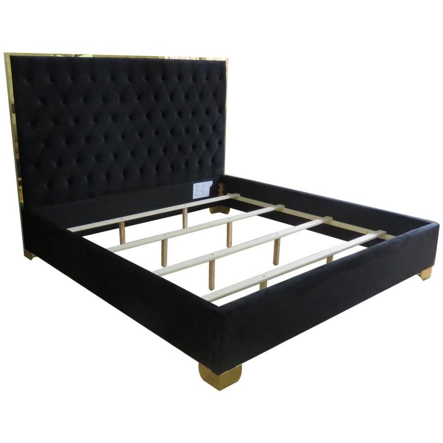 Lucille 78" King Bed in Black and Gold