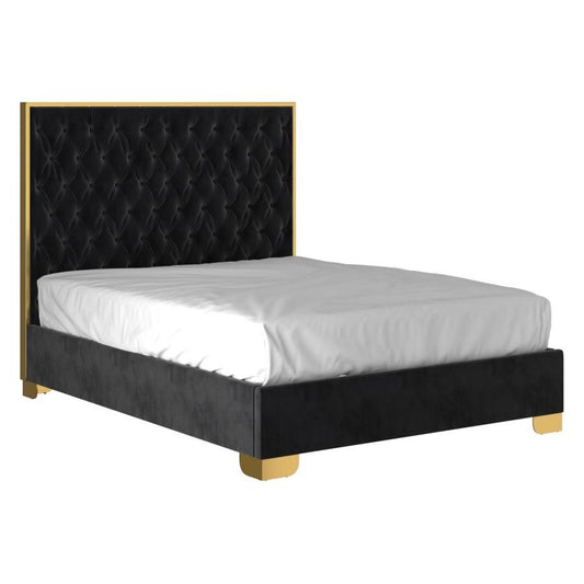 Lucille 60" Queen Bed in Black and Gold