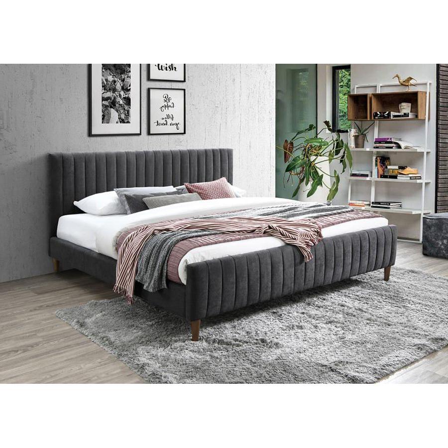 Hannah 78" King Platform Bed in Charcoal