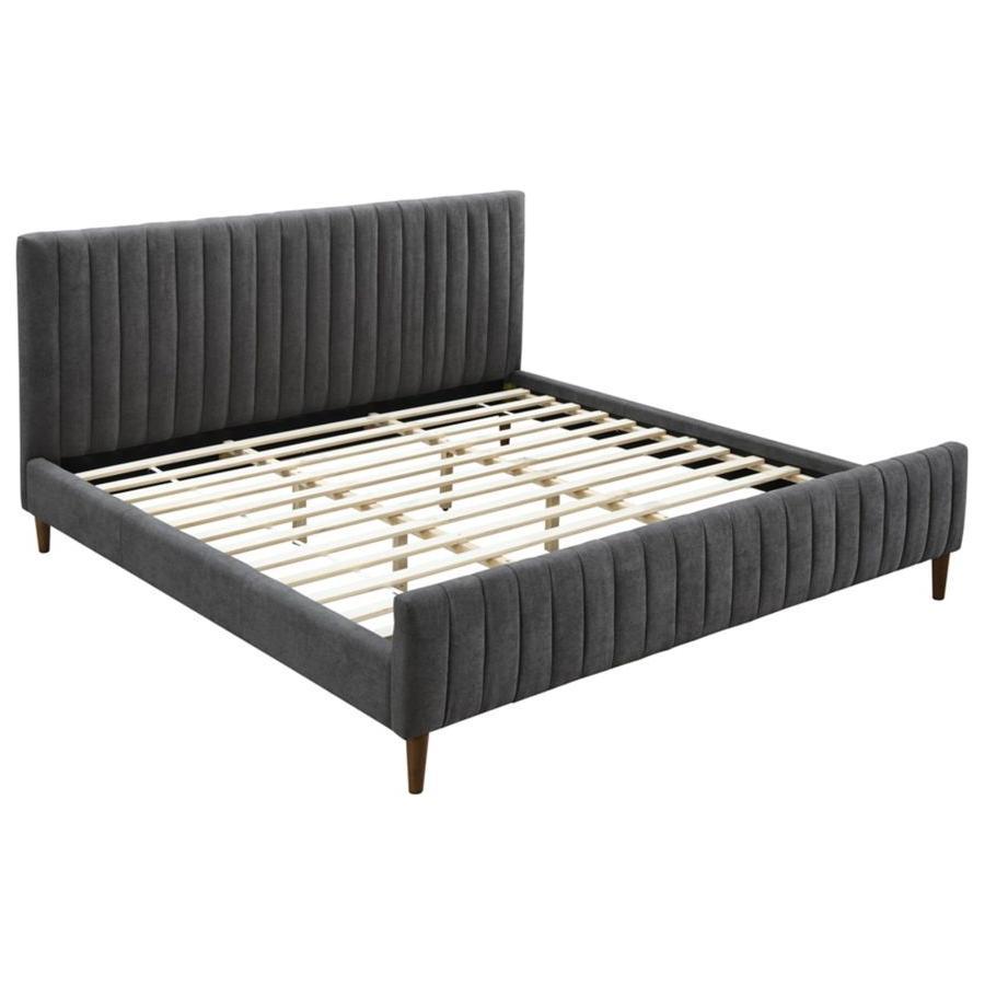 Hannah 78" King Platform Bed in Charcoal