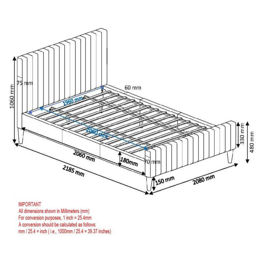 Hannah 78" King Platform Bed in Charcoal