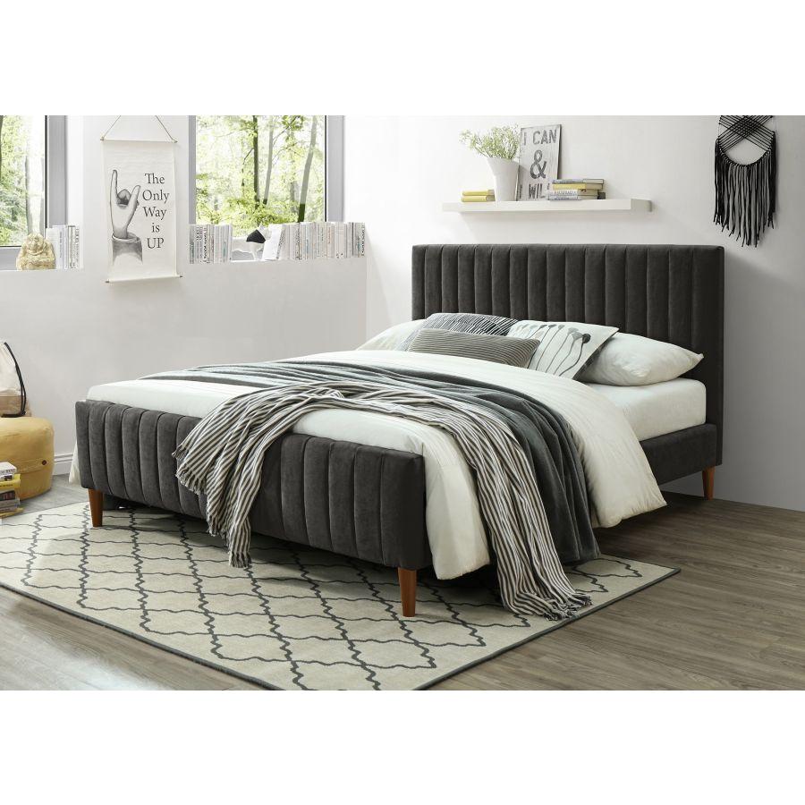 Hannah 60" Queen Platform Bed in Charcoal