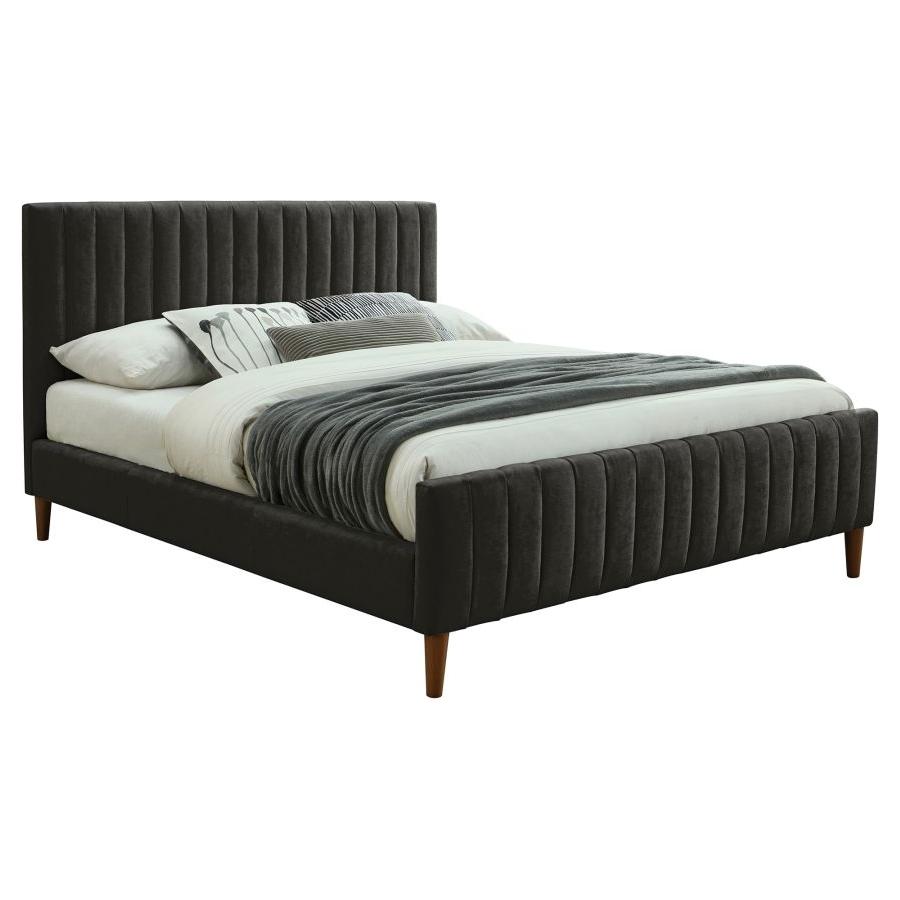 Hannah 60" Queen Platform Bed in Charcoal