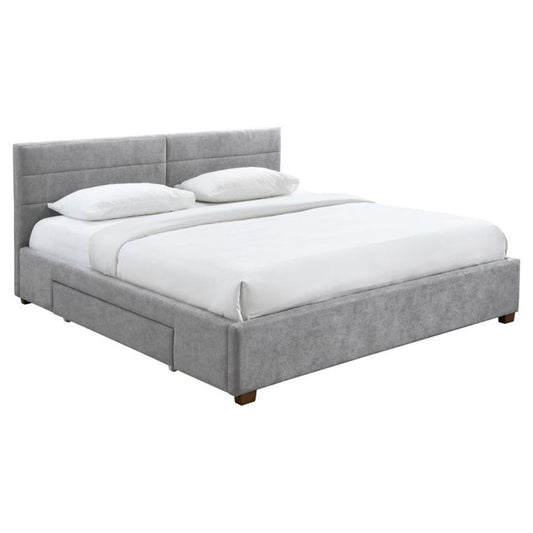 Emilio 78" King Platform Bed W/Drawers in Light Grey