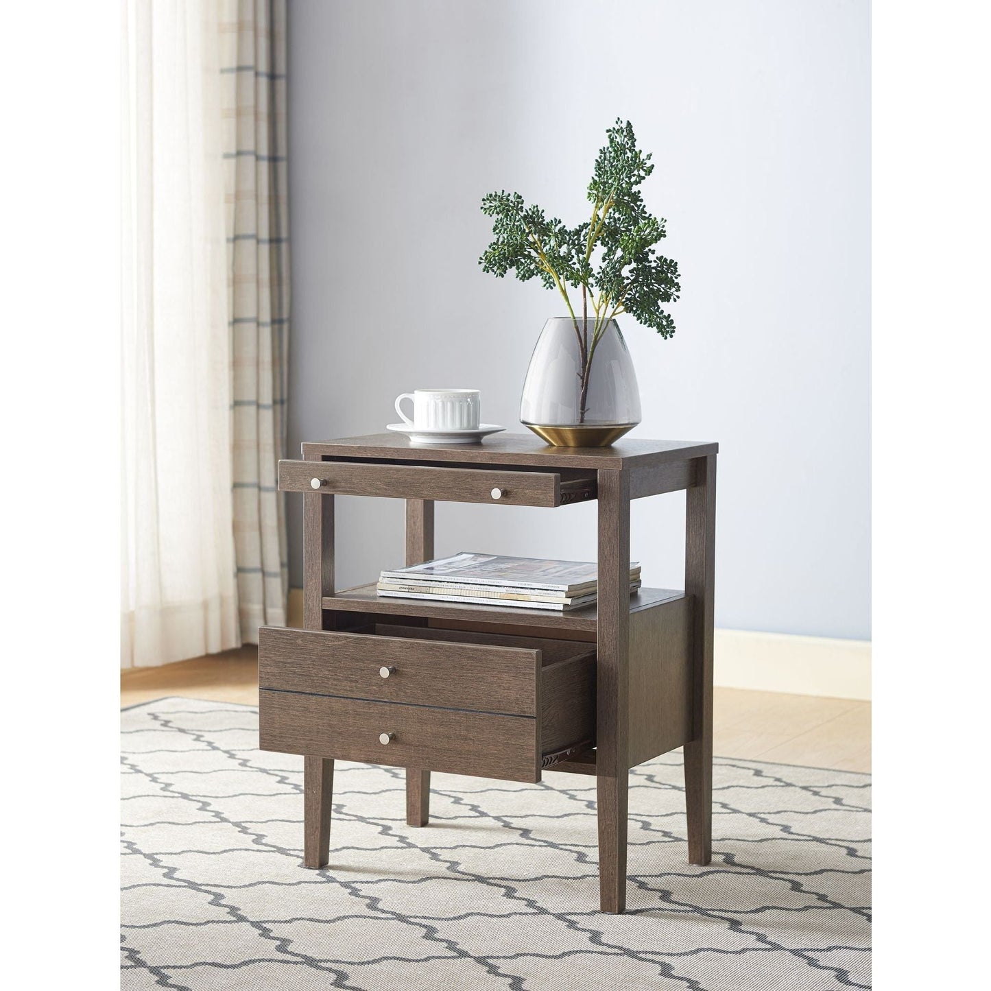 Roxana Accent Table, Walnut Oak