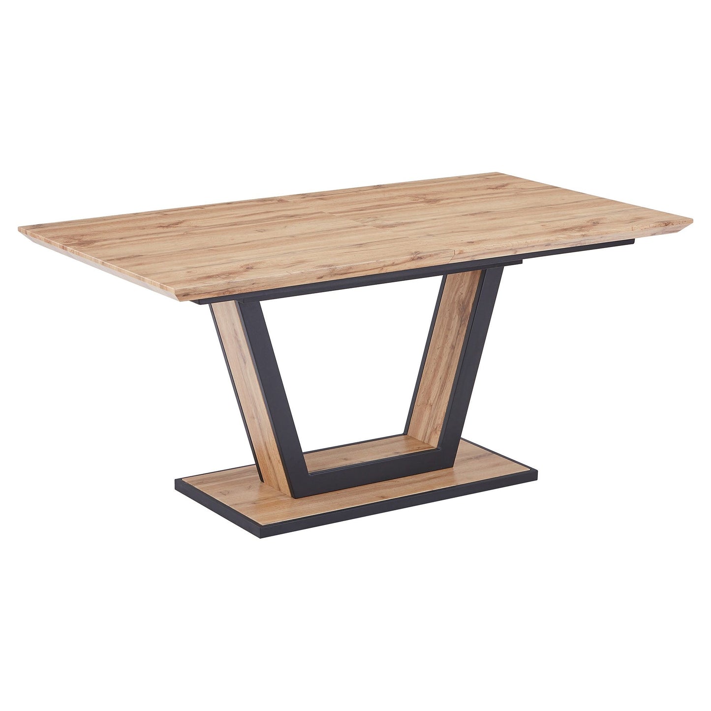 Forna Dining Table w/Extension in Natural and Black