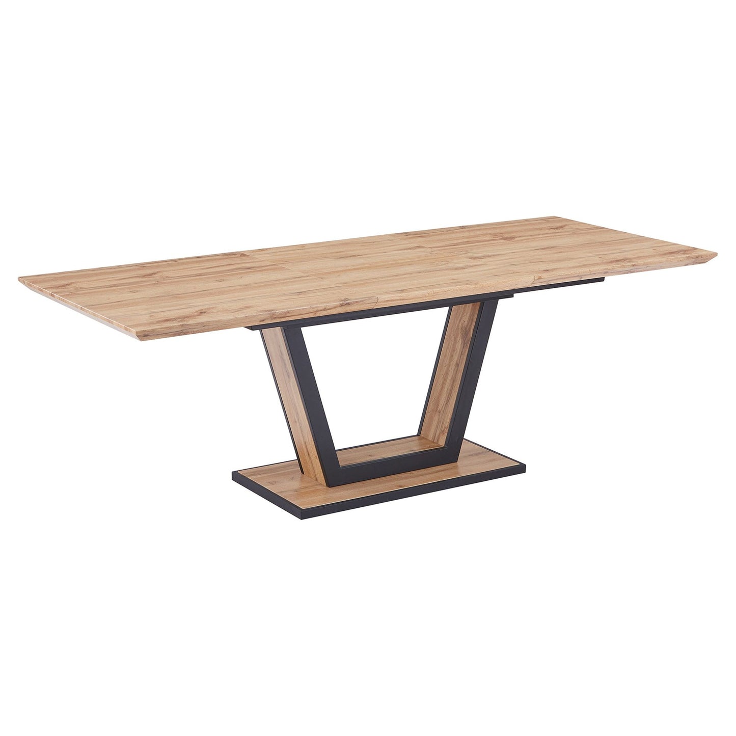 Forna Dining Table w/Extension in Natural and Black