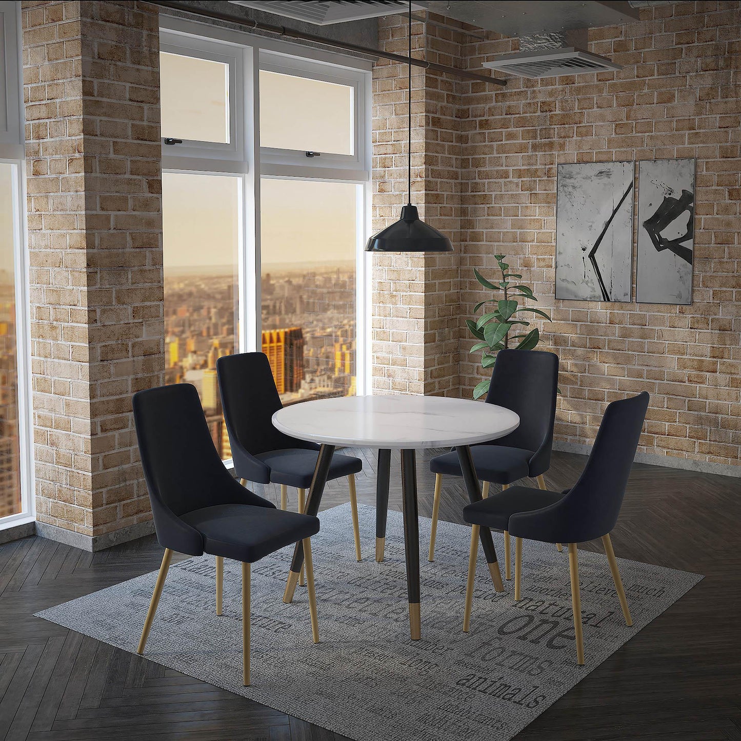 Emery Rectangular, Round Dining Table