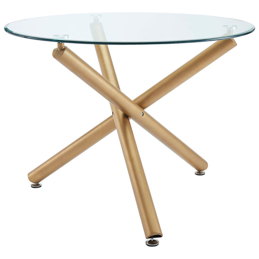 Carmilla Round Dining Table in Aged Gold