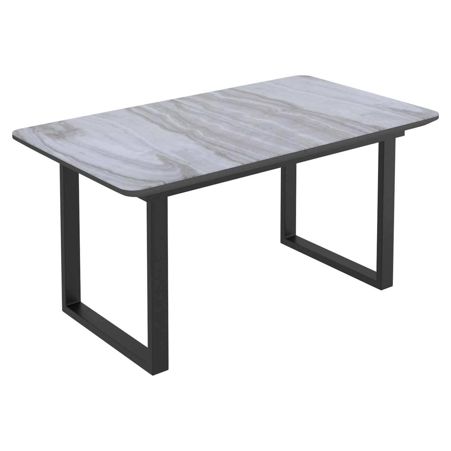 Gavin Dining Table w/Extension in Black and Faux Marble