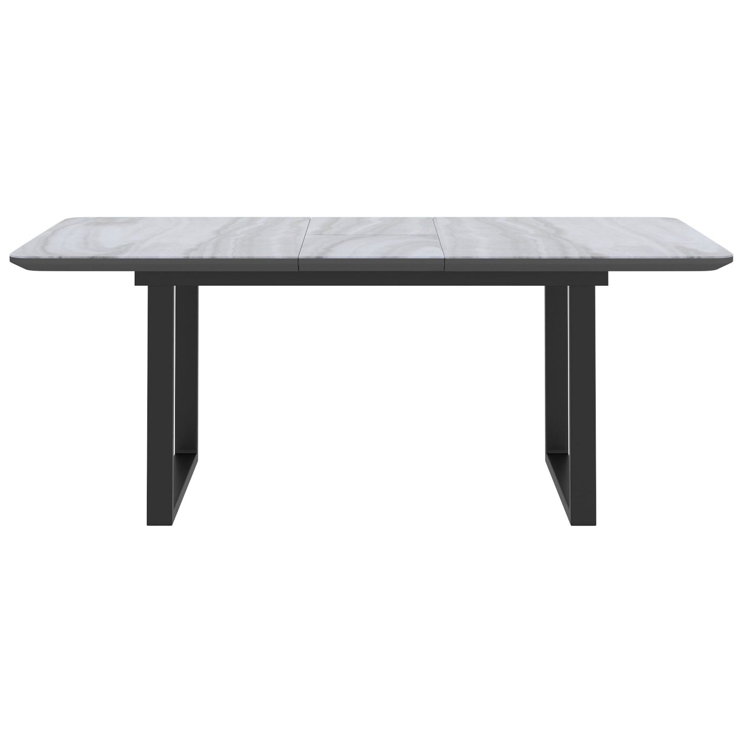 Gavin Dining Table w/Extension in Black and Faux Marble