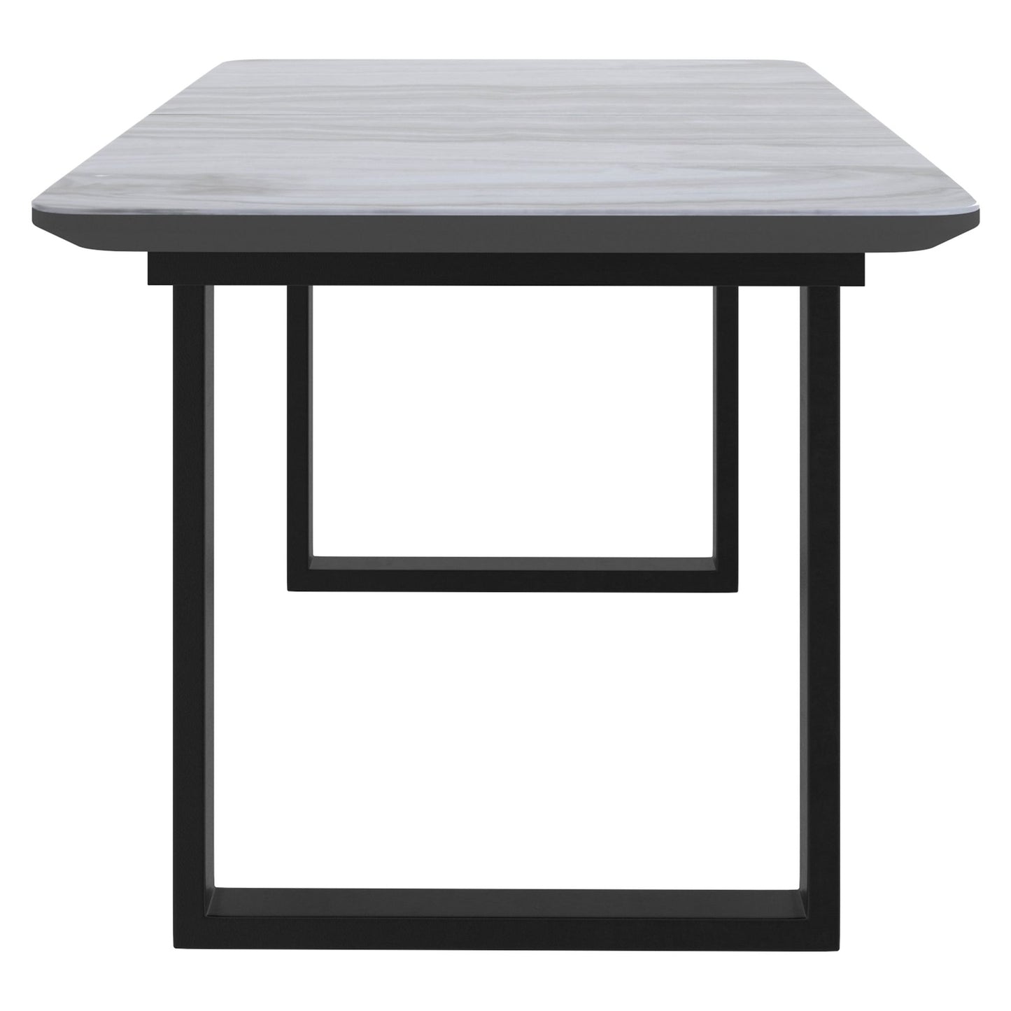 Gavin Dining Table w/Extension in Black and Faux Marble