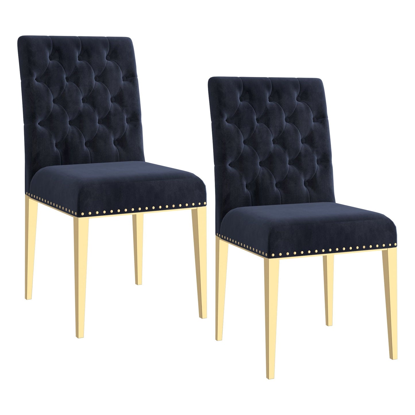 Azul Dining Chair, Set of 2 in Black and Gold