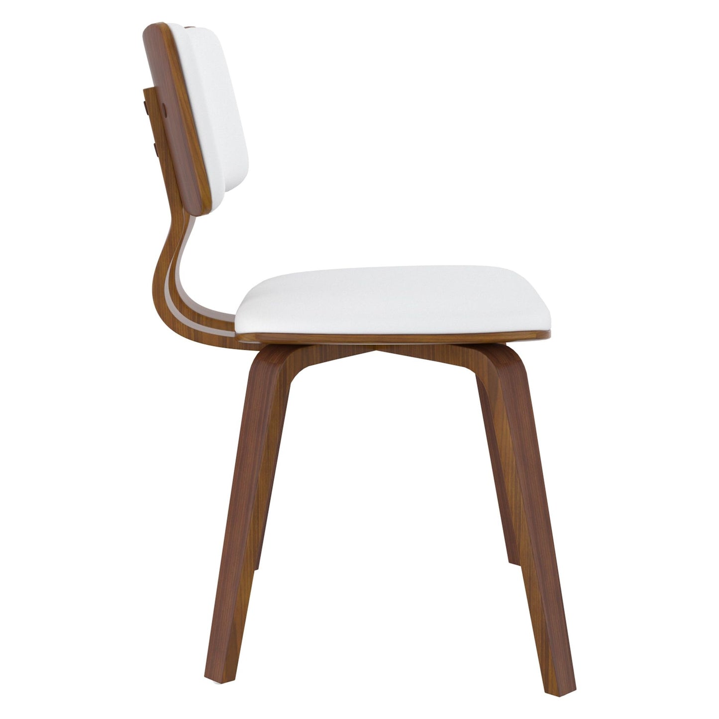 Rocca/Zuni 5pc Dining Set in Walnut with White Chair