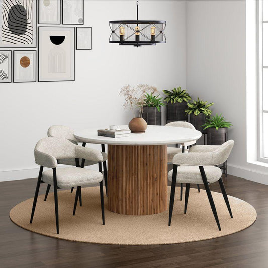 Sangra/Amara 7pc Dining Set - Natural Table with Charcoal Chair (Copy)