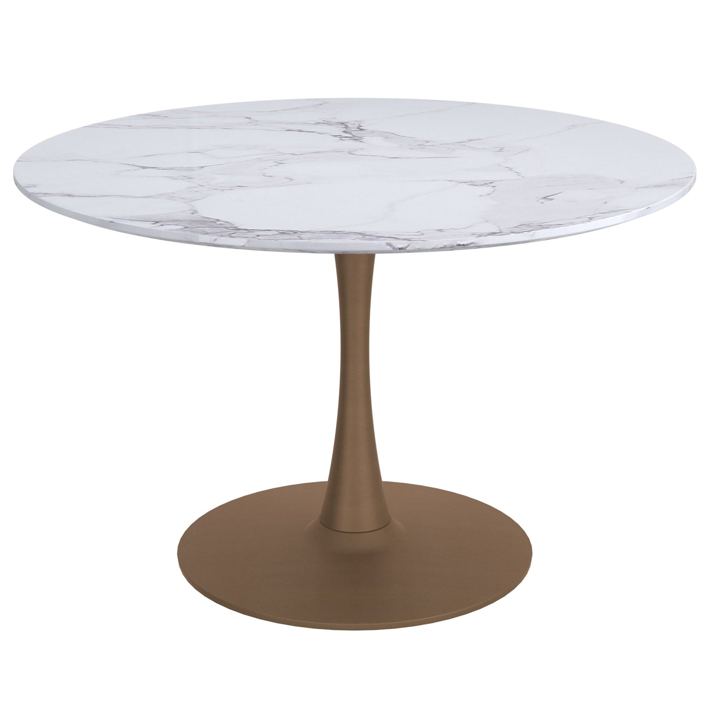 Zilo/Olis 3pc Dining Set in Faux Marble and Gold with Beige Chair