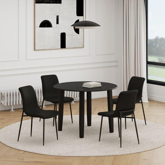 Conrad/Brixx 5pc Dining Set in Black with Black Chair