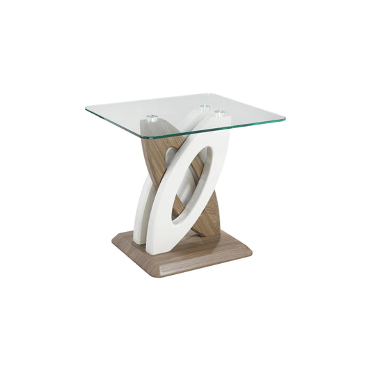 End Table, White/walnut