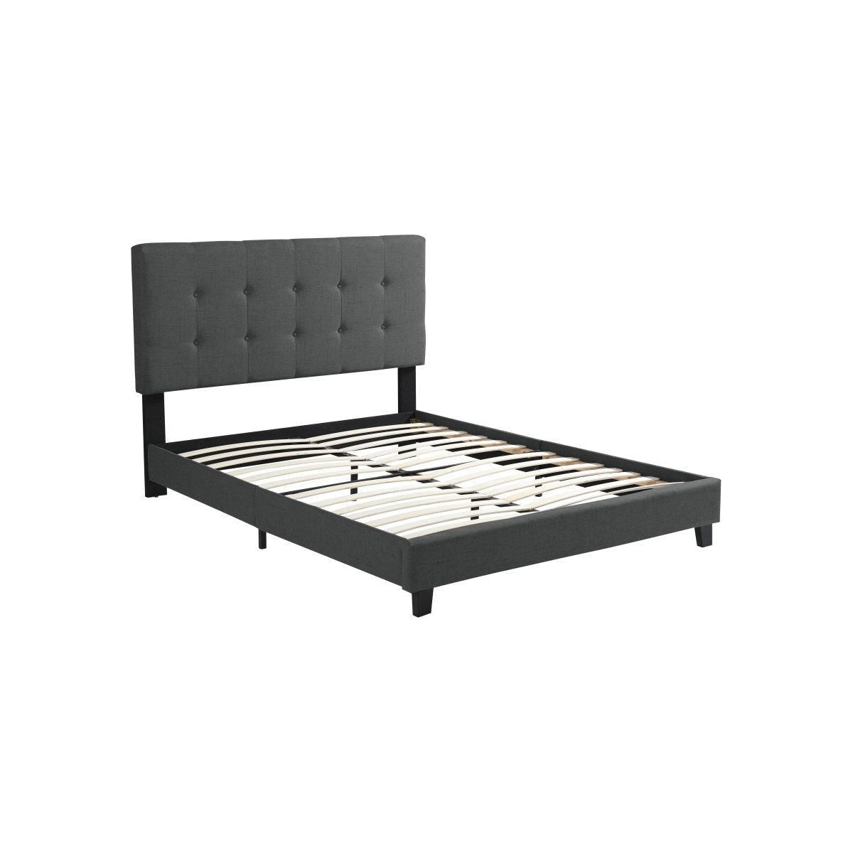 Dorian Platform Bed, Dark Grey - Queen