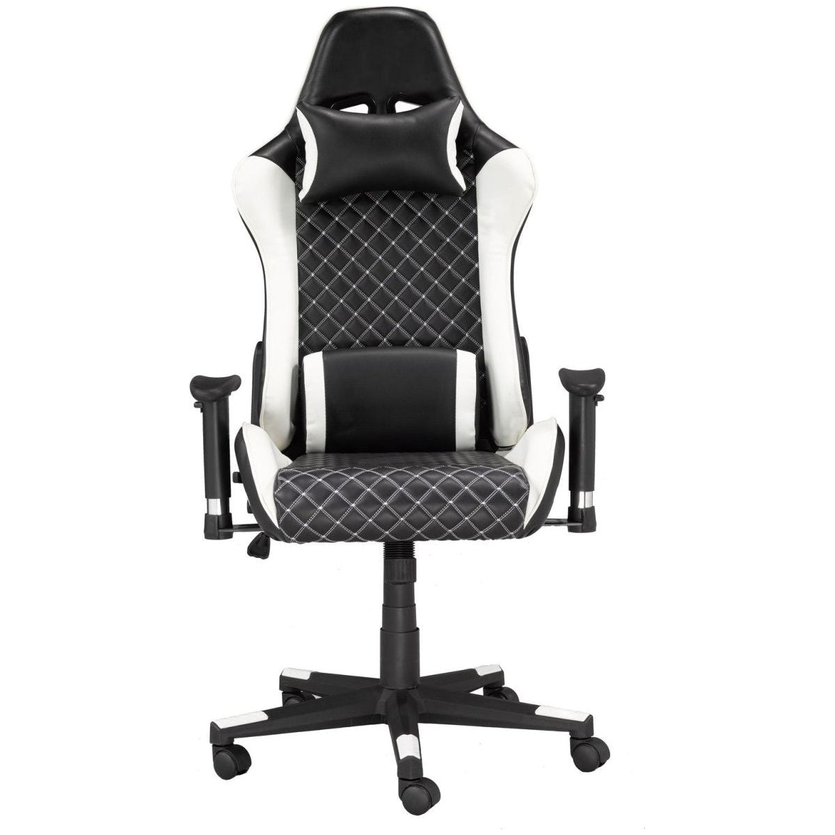 Justin Gaming Desk & Chair Set, White/Black