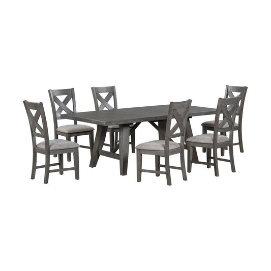 7-Piece Dining Set, Grey