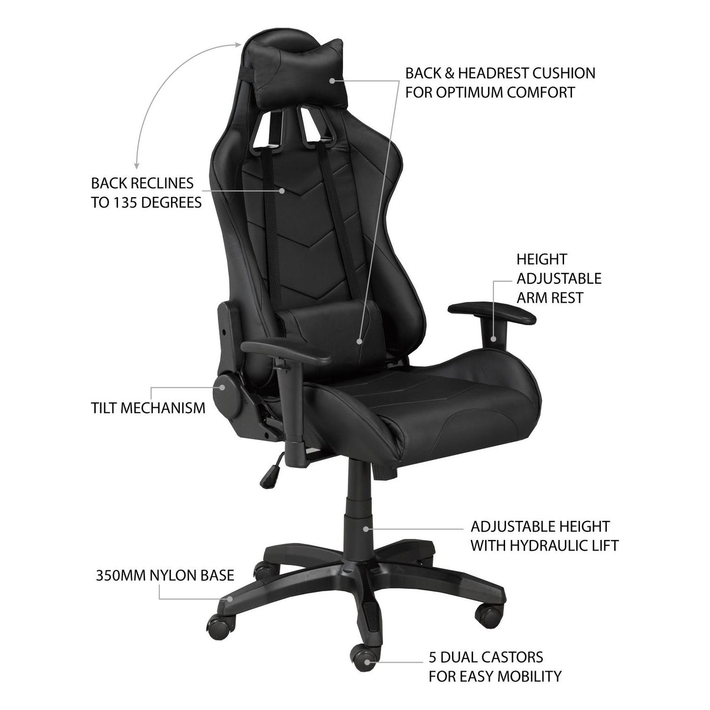 Jag Gaming Desk & Chair Set, Red