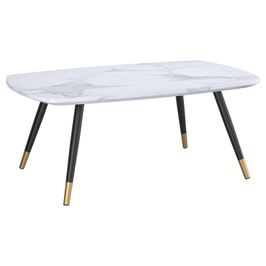 Emery Rectangular Coffee Table in White and Black