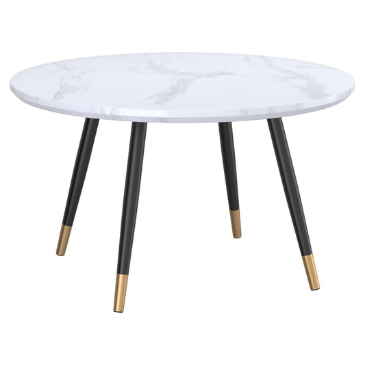 Emery Round Coffee Table in White and Black