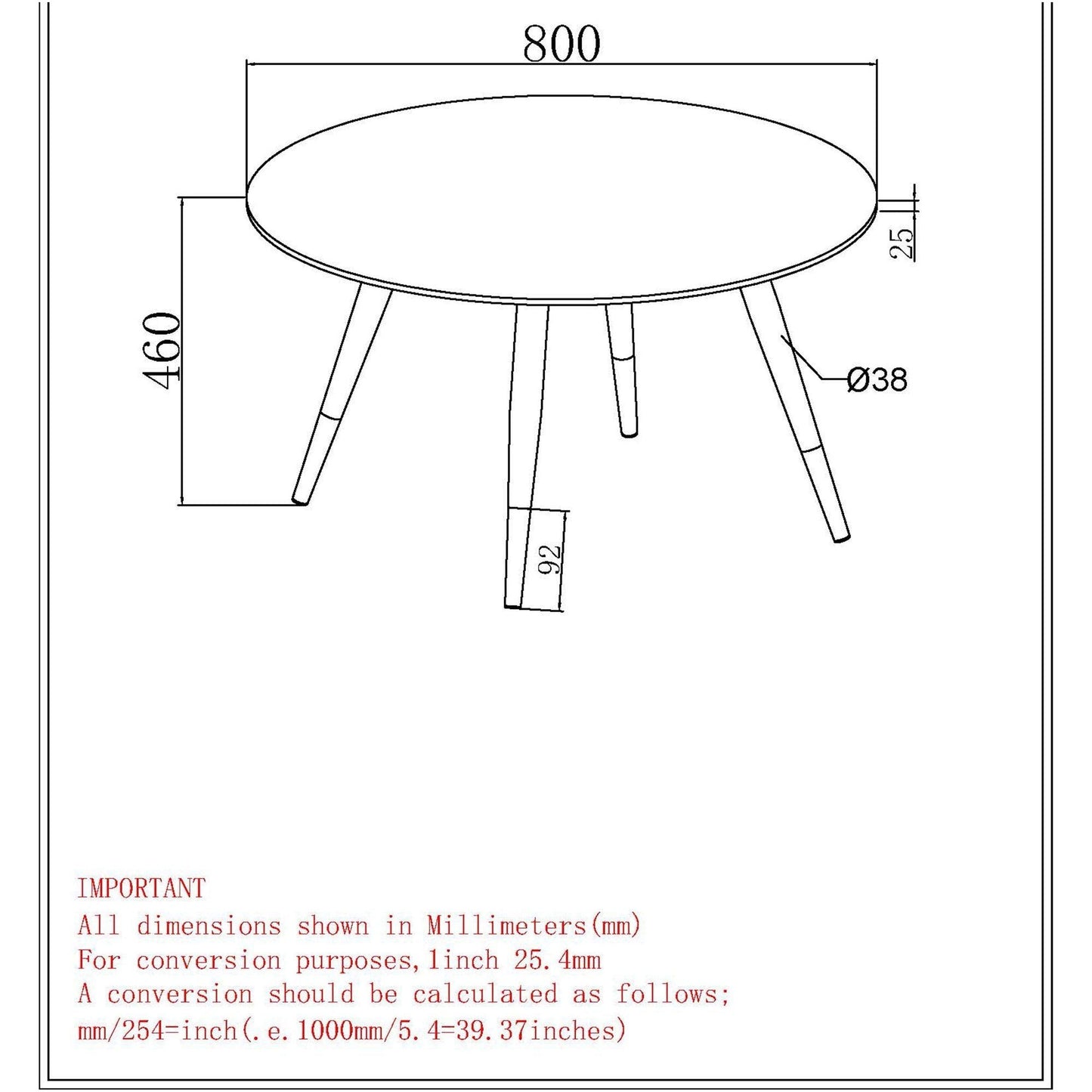 Emery Round Coffee Table in White and Black