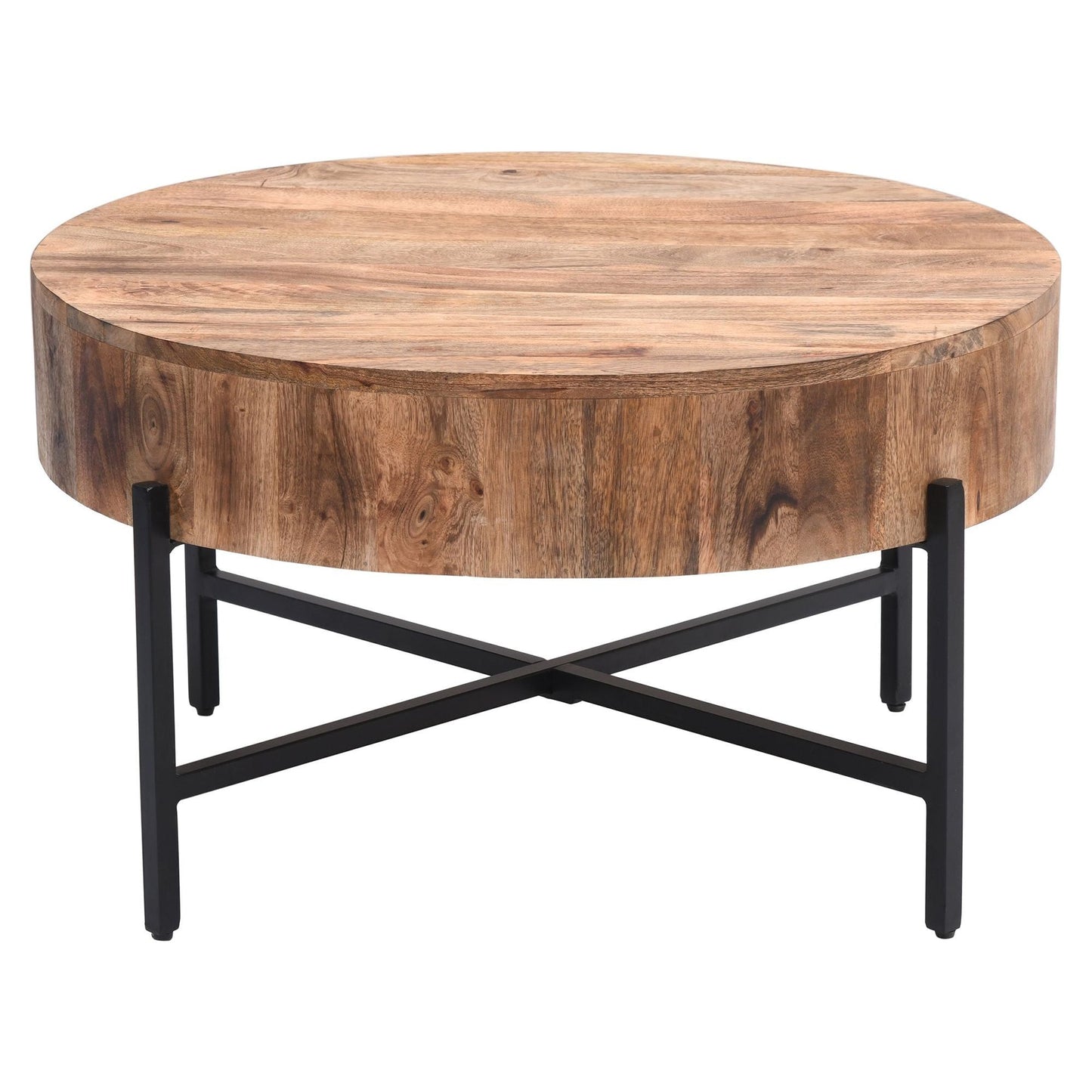 Blox Round Coffee Table in Natural and Black