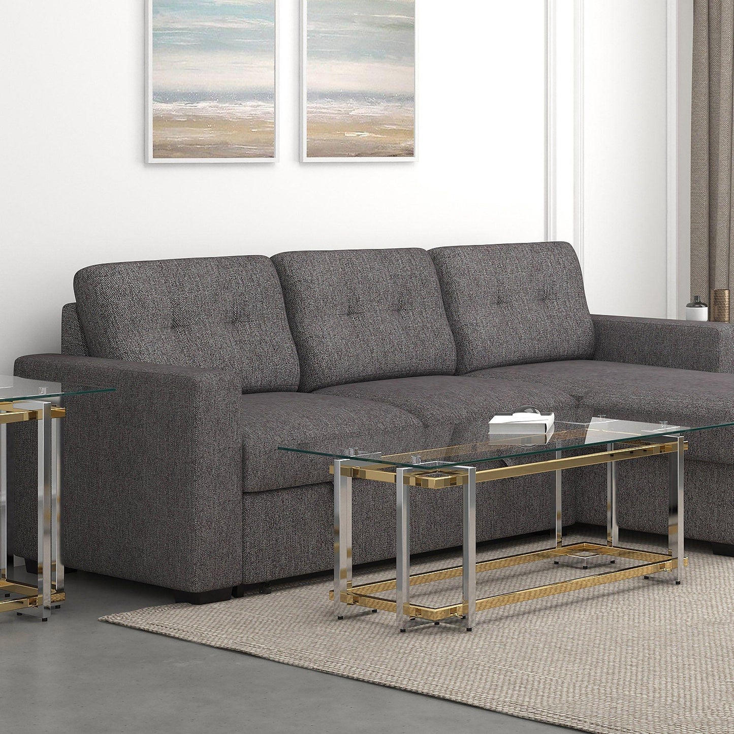 Florina Coffee Table in Silver and Gold