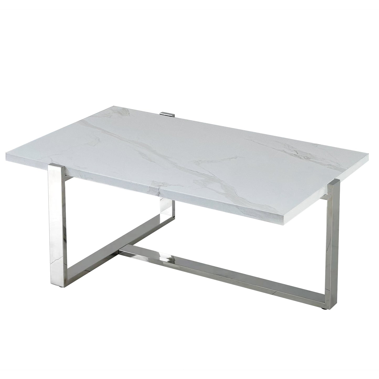 Veno Coffee Table in White and Silver