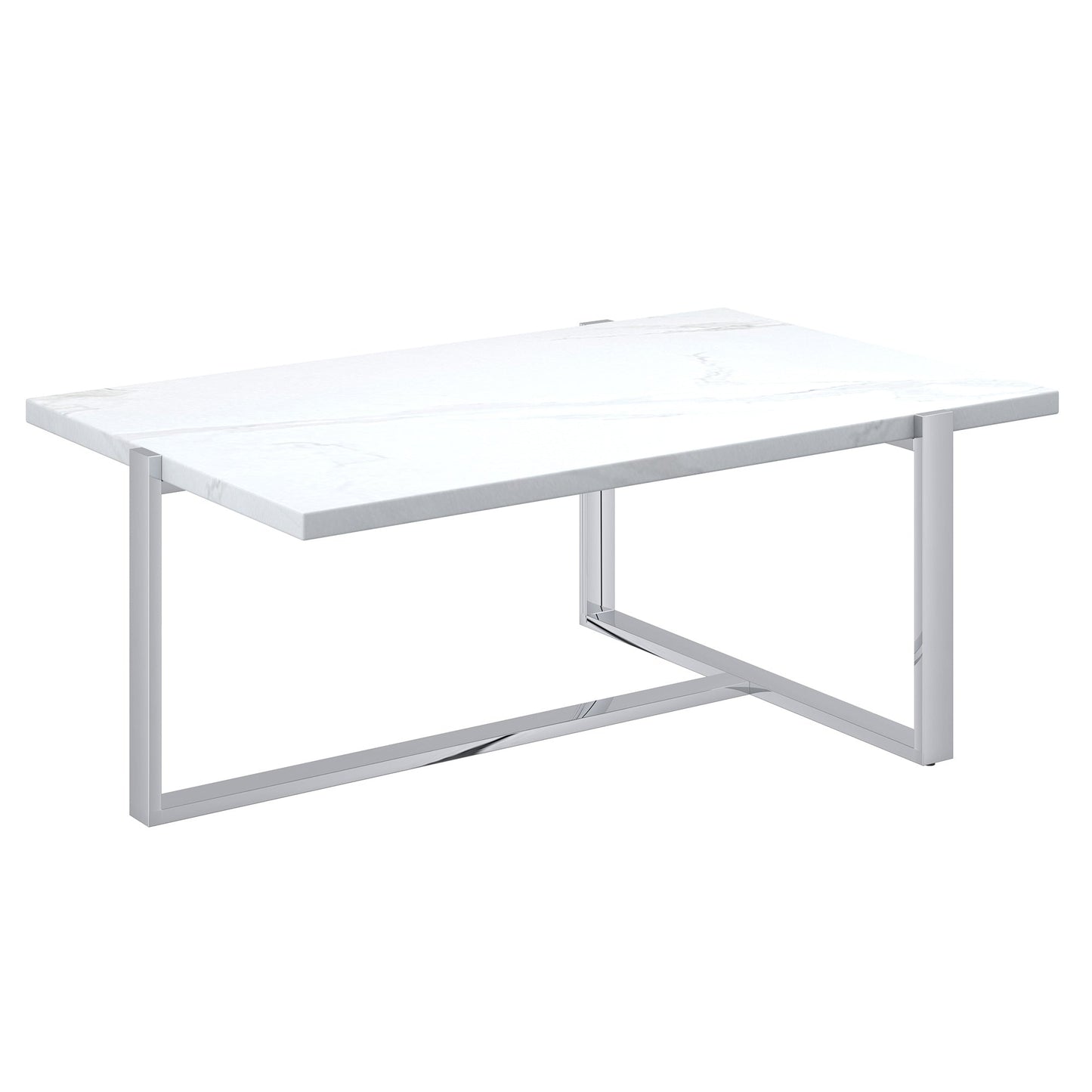 Veno Coffee Table in White and Silver