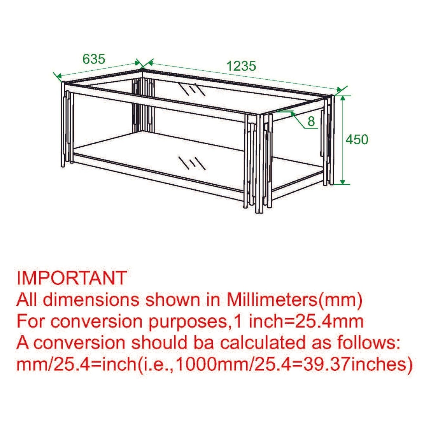 Estrel Rectangular Coffee Table in Silver