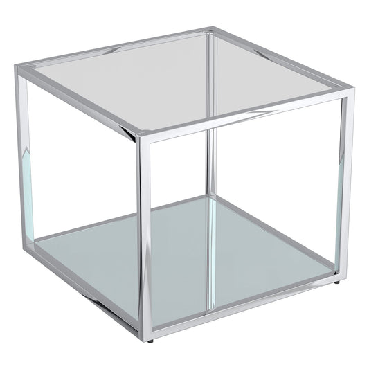 Casini Small Square Coffee Table in Silver