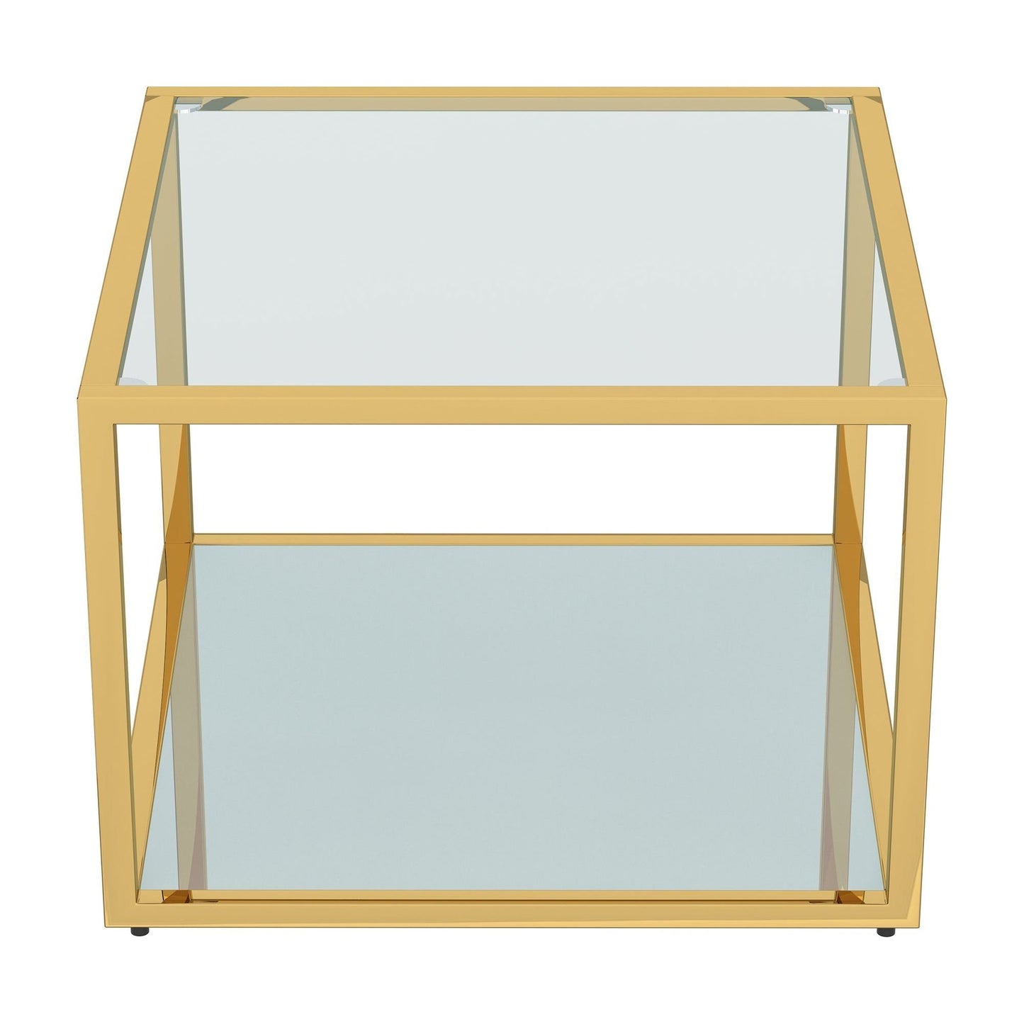 Casini Small Square Coffee Table in Gold