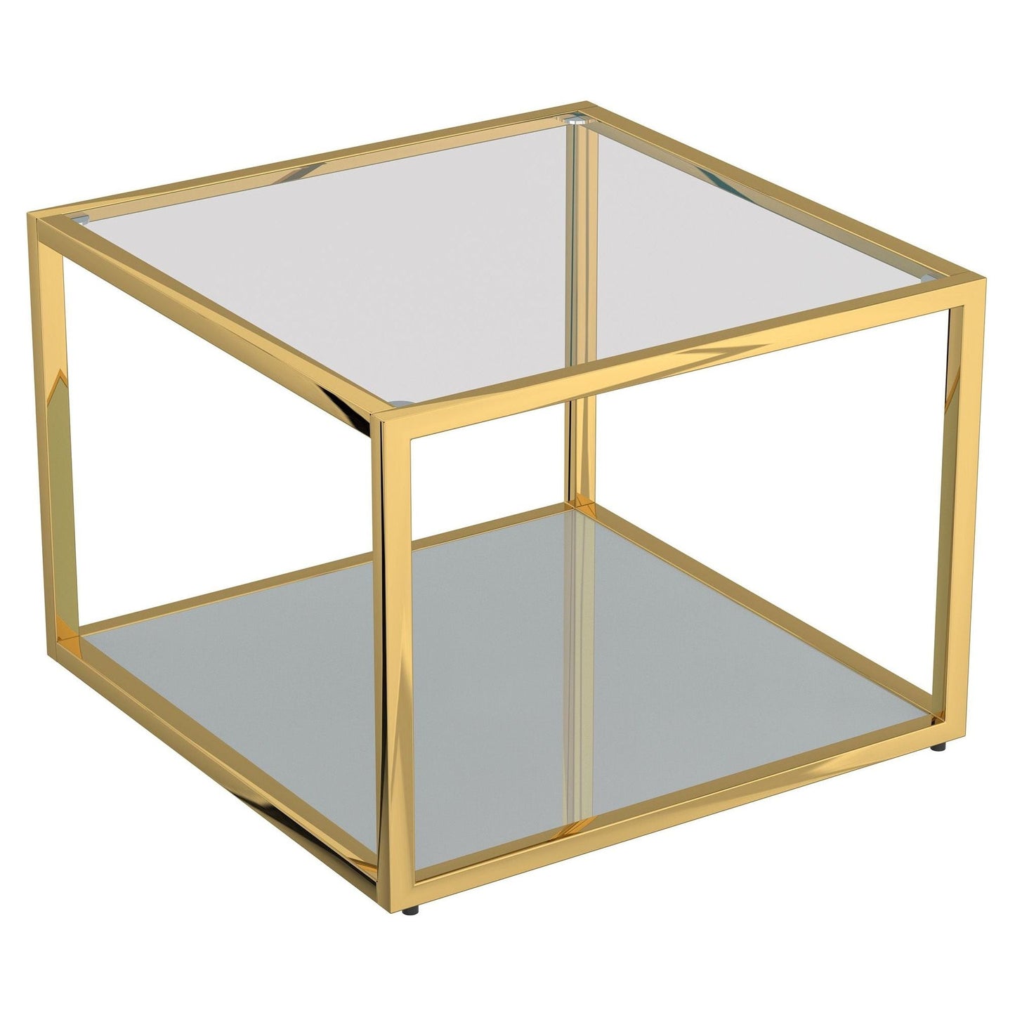 Casini Small Square Coffee Table in Gold