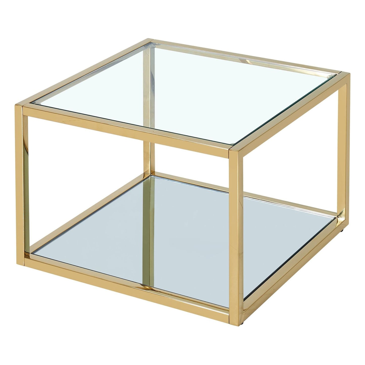 Casini Small Square Coffee Table in Gold