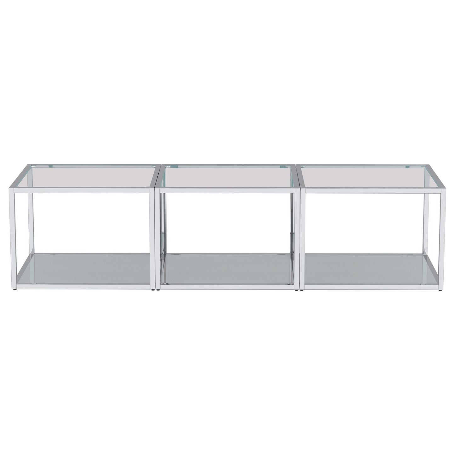 Casini 3pc Small Coffee Table Set in Silver