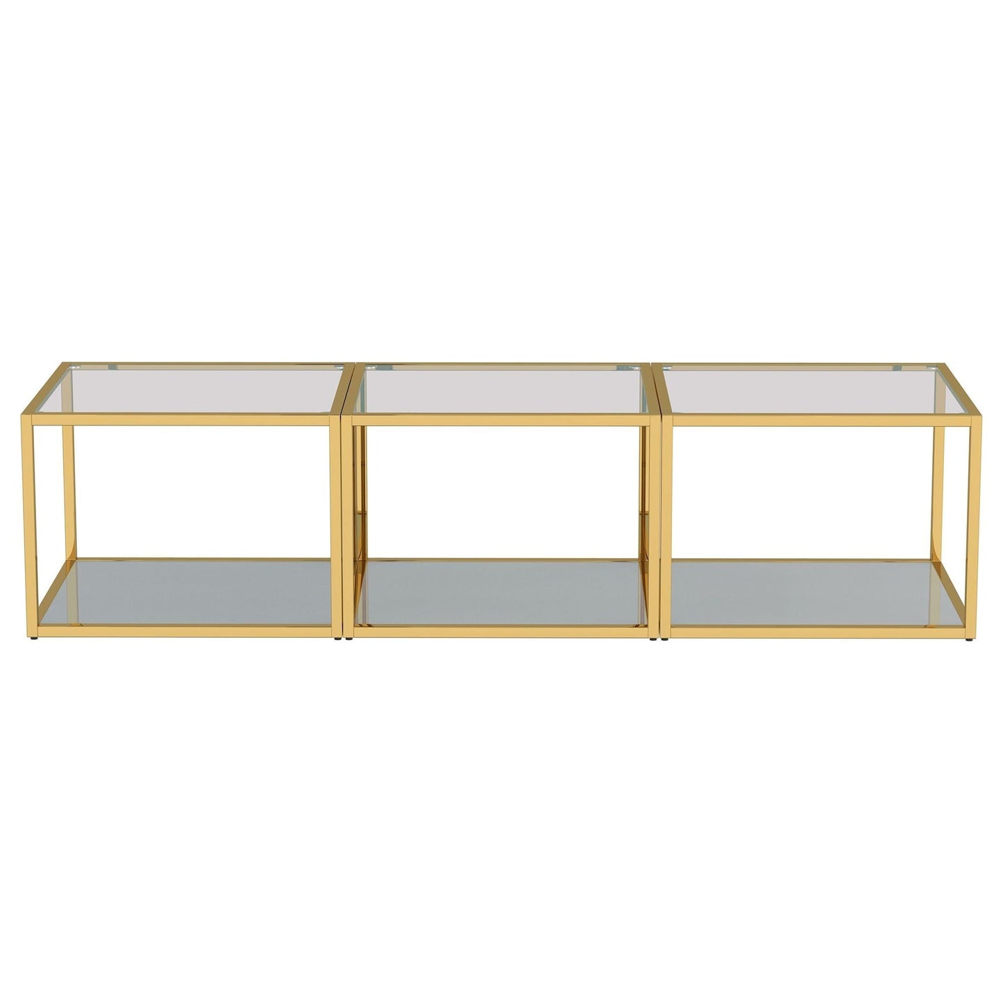 Casini 3pc Small Coffee Table Set in Gold