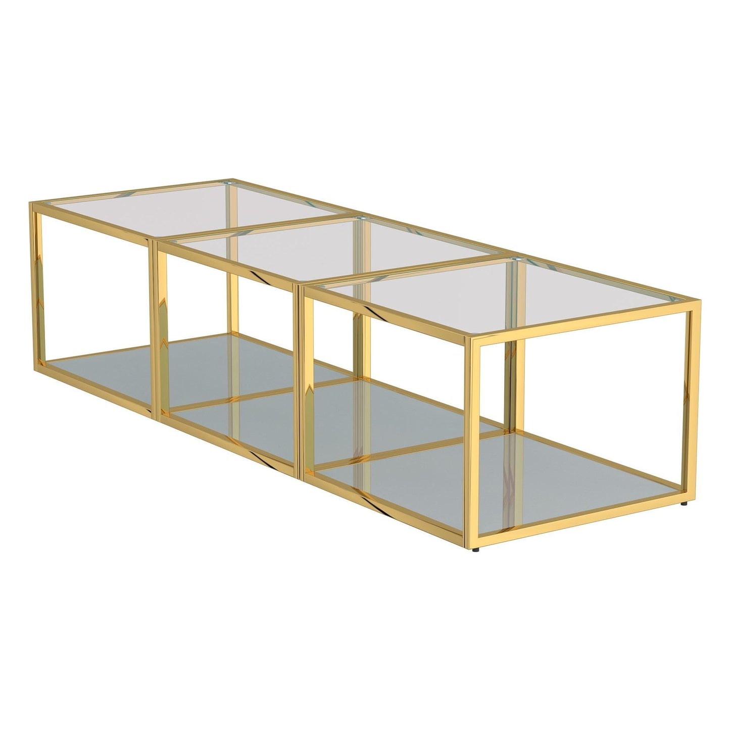 Casini 3pc Small Coffee Table Set in Gold