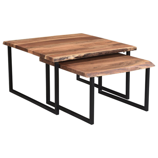 Jivin 2pc Coffee Table Set in Natural and Black