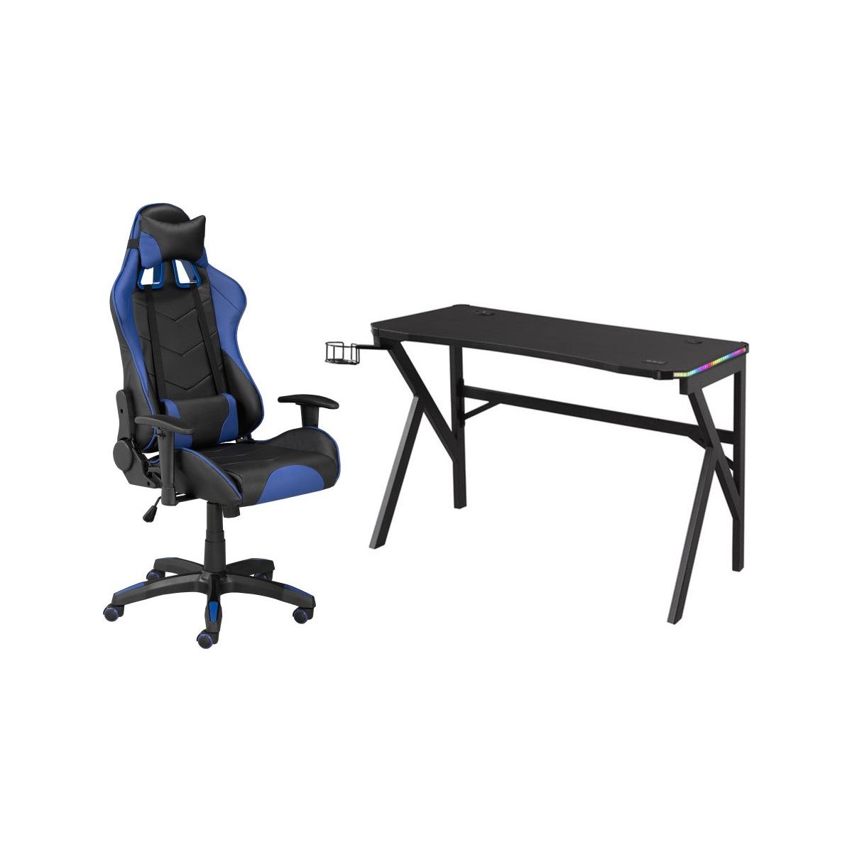 Jag Gaming Desk & Chair Set, Blue